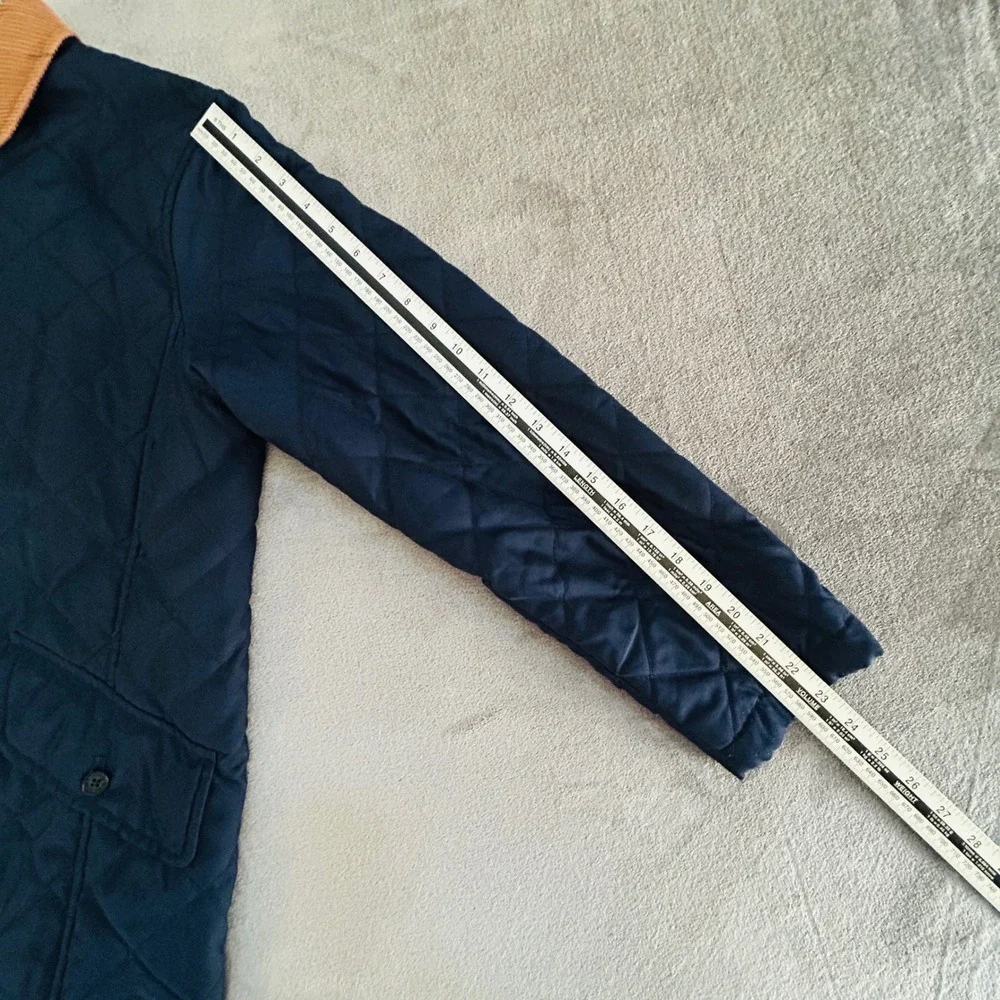 Lauren Ralph Lauren Jacket Womens PS Navy Quilted Corduroy Collar Barn Coat